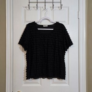 Windsmoor Ruffled Women's Top ~ Deep Black ~ Size 14 (tags removed) ~ Like New ~